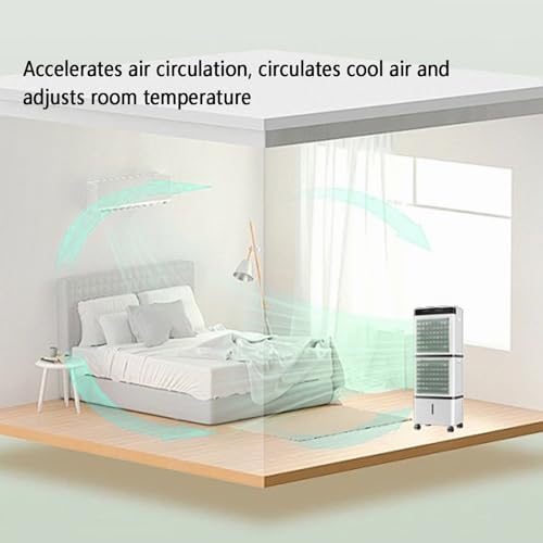 Portable Air Conditioners,Evaporative Air Cooler, Swamp Cooler with 14L Tank, Remote, Oscillation Cooling Fan with 3 Speeds, 12H Timer, Tower Fan for Room Office Garage Indoor Outdoor Use(126cm(49.6in