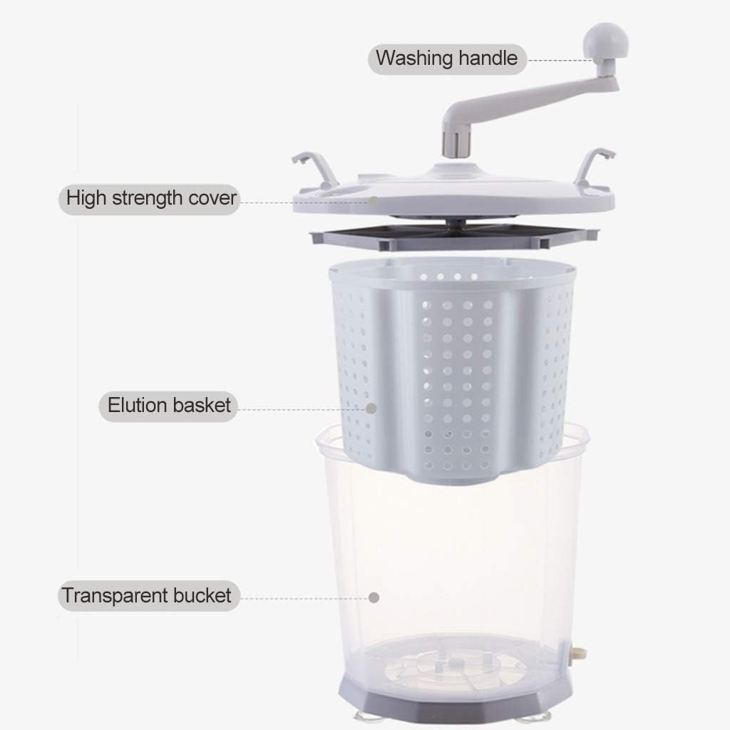 Portable Eco Mini Washing Machine, Hand Cranked Manual Clothes Non-Electric Washing Machine and Spin Dryer,Easy to Use, Suitable for Small Clothes, Underwear, RVs, Camping