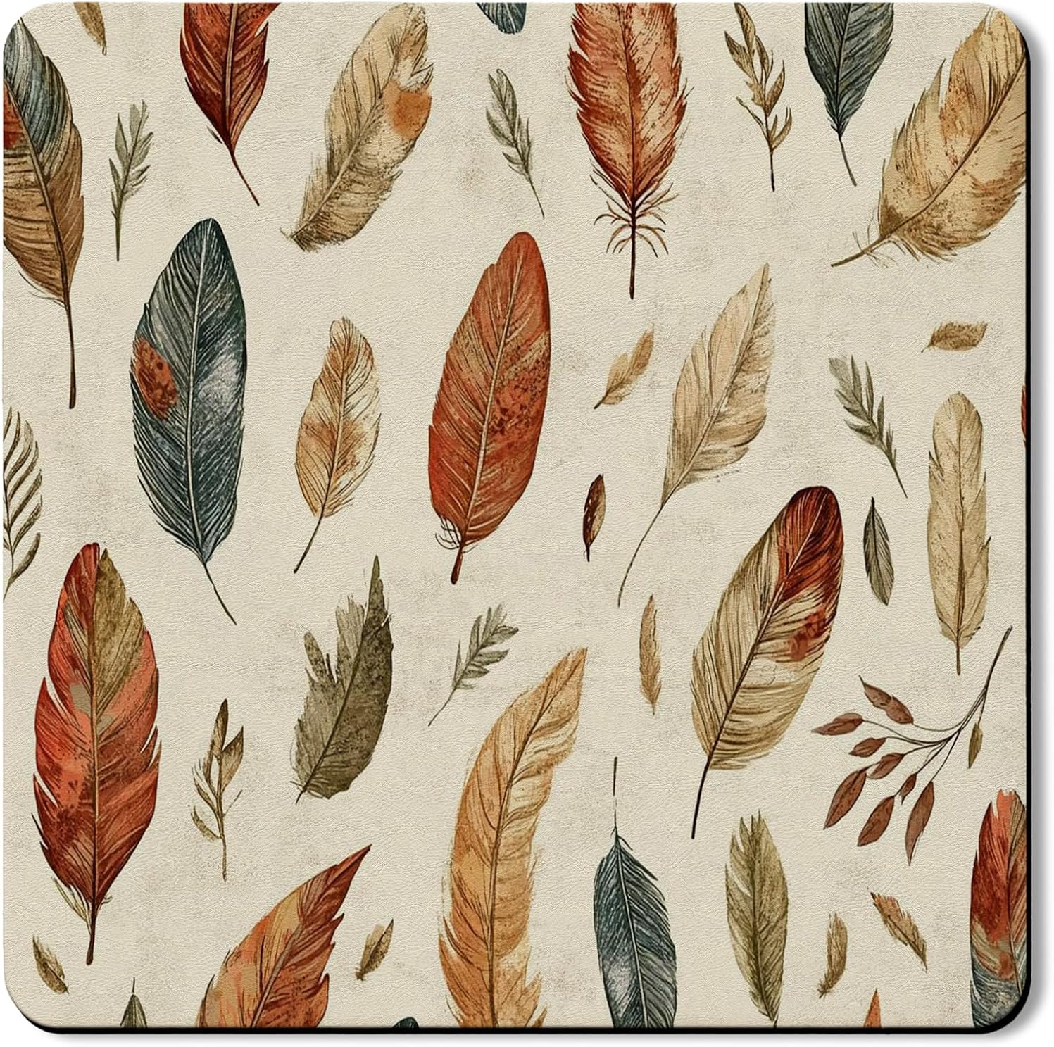 Leaf Pattern Washer Dryer Top Protector Mat, Autumn Botanical Design Laundry Machine Dust Covers, Eco-friendly Anti-slip Waterproof Washer And Dryer Mats for Laundry Room 24x24 Inch