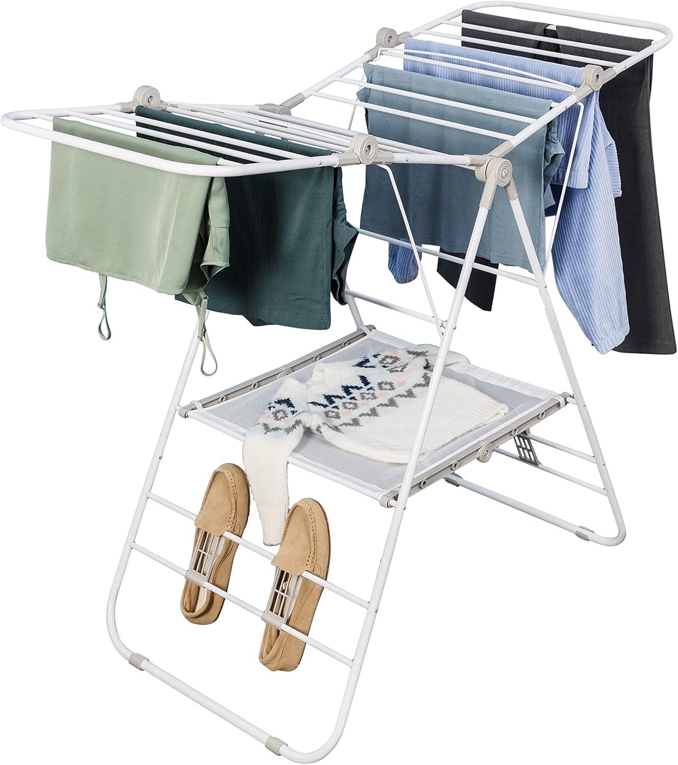Honey Can Do Large Expandable and Collapsible Gullwing Clothes Drying Rack DRY-09805 White
