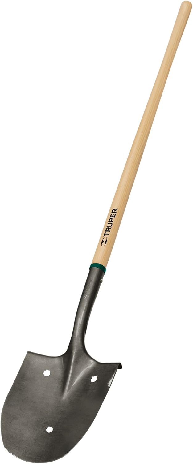 Truper 31271 Tru Tough Perforated Rice Shovel with Long Handle, 48-Inch