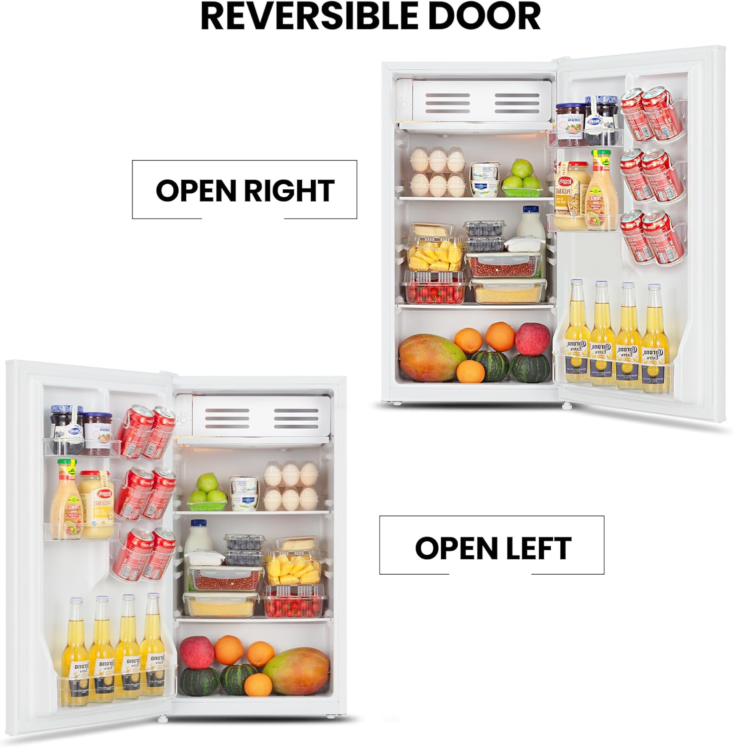 Koolatron Refrigerator - Mini Fridge With Freezer For Kitchen, Bedroom, office, Dorms, Cool Storage For Wine, Beverages, Compact Free Standing, Neveras Pequeñpara, 3.2 Cubic Feet Capacity, White