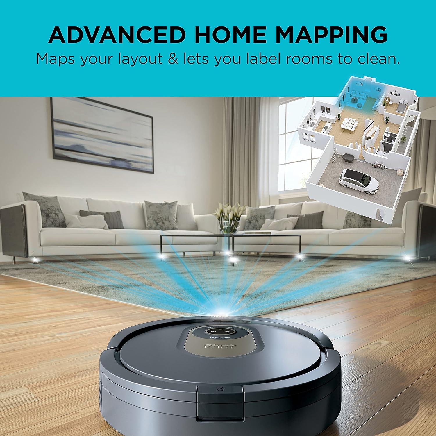 Shark AV2001 AI Robot Vacuum with Self-Cleaning Brushroll, Compatible with Alexa (Renewed)