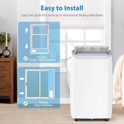 Portable Air Conditioner,14000btu Portable Ac Unit with 3-in-1 Function,750 Sq. Ft Coverage, Window Kit & Remote ControIncluded, Air Conditioner Portable for Room Office