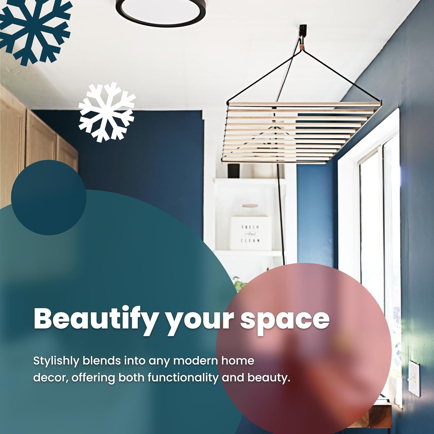 Ceiling Laundry Drying Rack w/Pulley System (48 INCHES)