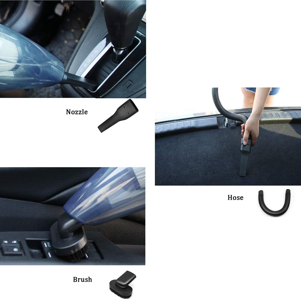 Portable Handheld Vacuum Cleaner, Rechargeable Quick USB Charge, HEPA Filter, Car Vacuum Cleaner for Pet Hair, Home,Black (Pink)