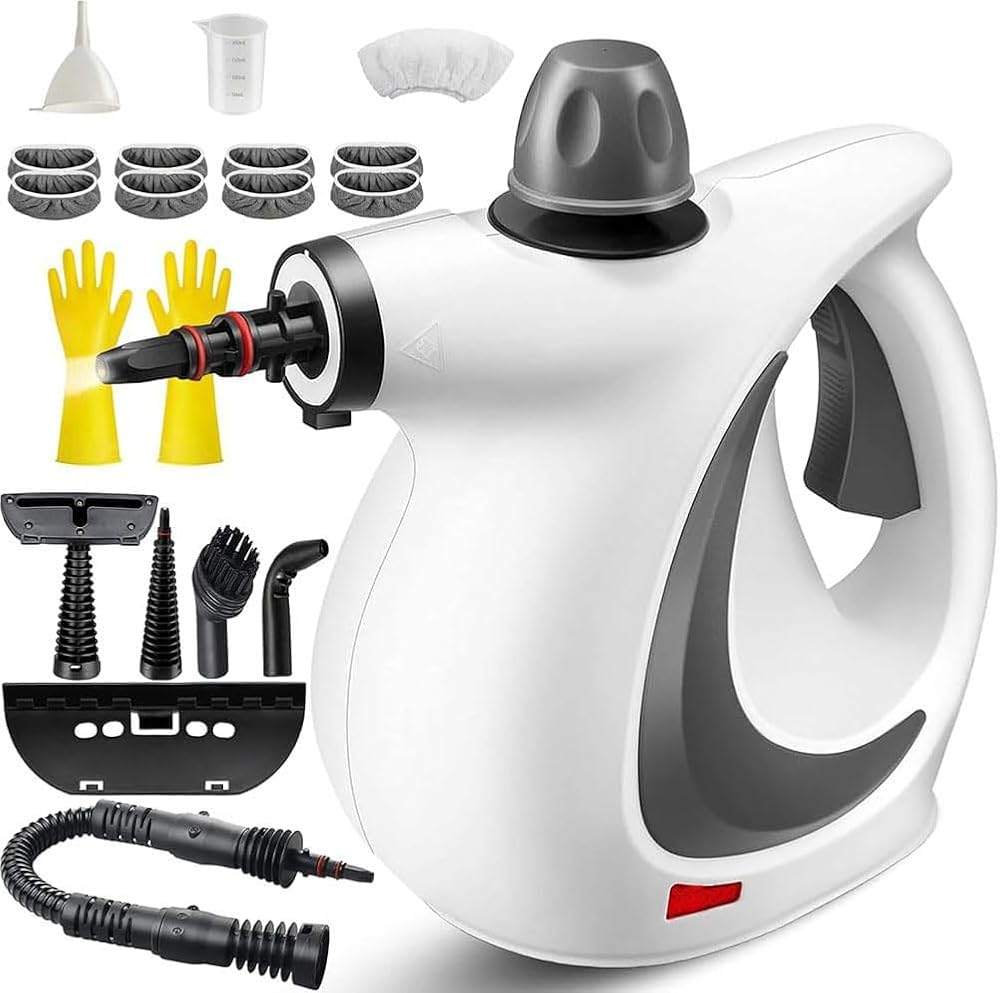 High Pressure Steamer, Saker Steam Cleaner Handheld for Home Cleaning, Furniture,Carpet, Car Interior, Kitchen, Tile Multiple Nozzles (1Set+8 Fiber Cloth,1SET)