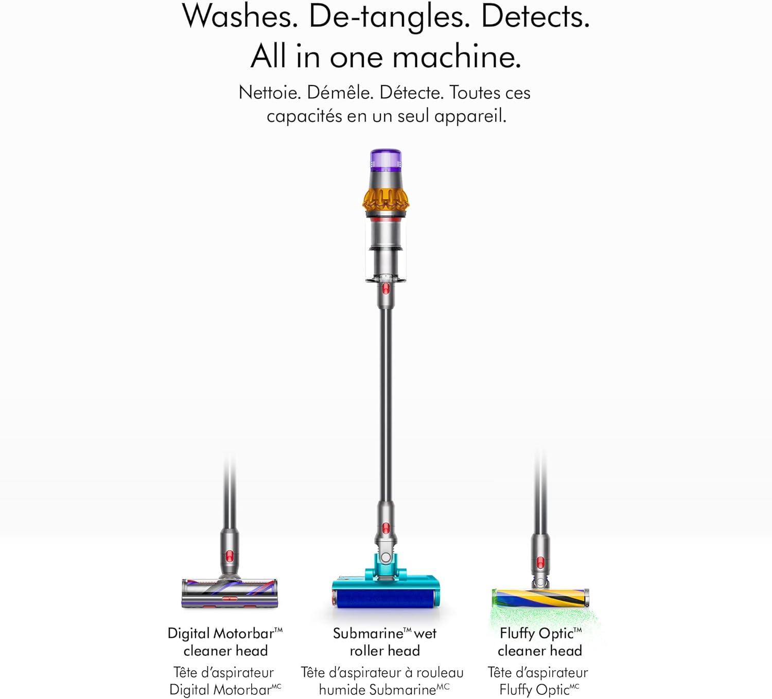 Dyson V15s Detect Submarine​ Wet Dry Vacuum, Yellow/Nickel
