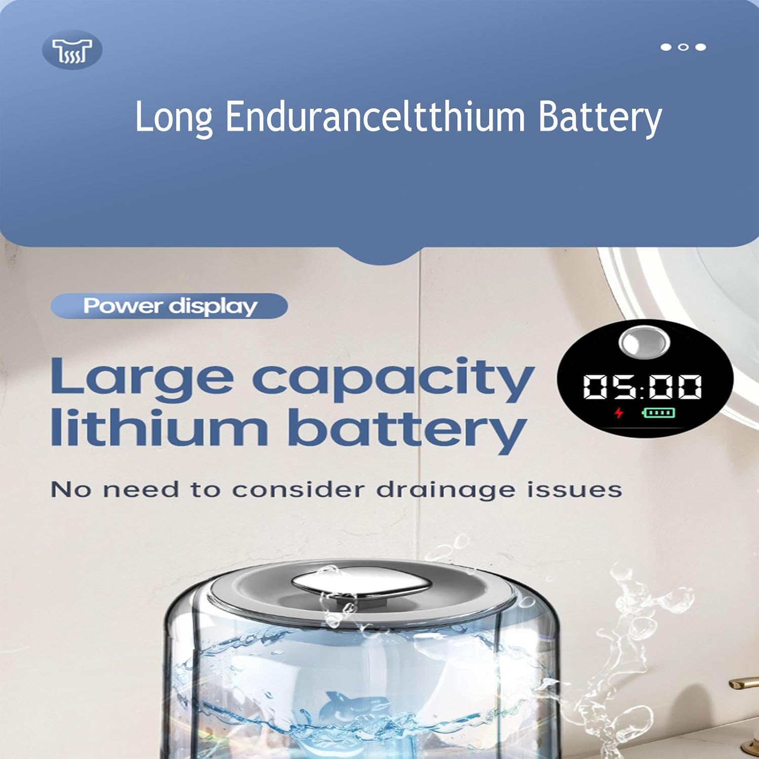 Portable Rechargeable Mini Washing Machine two-way turbine scrubbing Table Top Washing Machine USB Charging with 2 Modes for Bra, Underwear, Socks