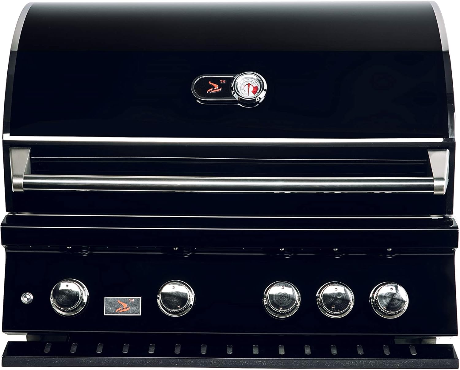 Bonfire 34-inch 4 Burner Built-in Propane Gas Grill with Infrared Rotisserie Burner, Blue LED lights and Free Cover, Black 304 Stainless Steel, CBB4-B-LP