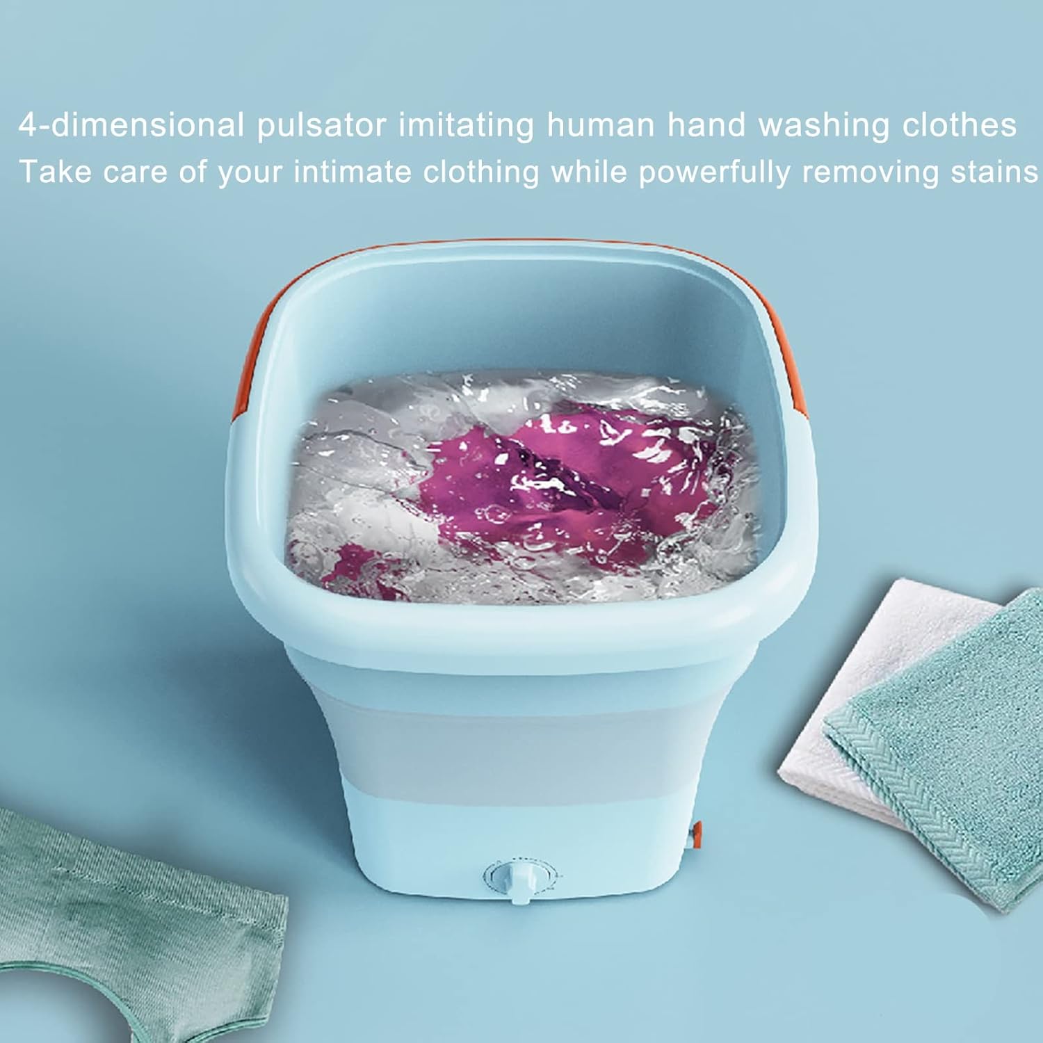 12L Small Washing Machine Portable Washer Foldable with Dehydration Basket, Knob Type Mini Laundry Machine for Baby Clothes, T-Shirts, Underwear, etc (Color : Green)