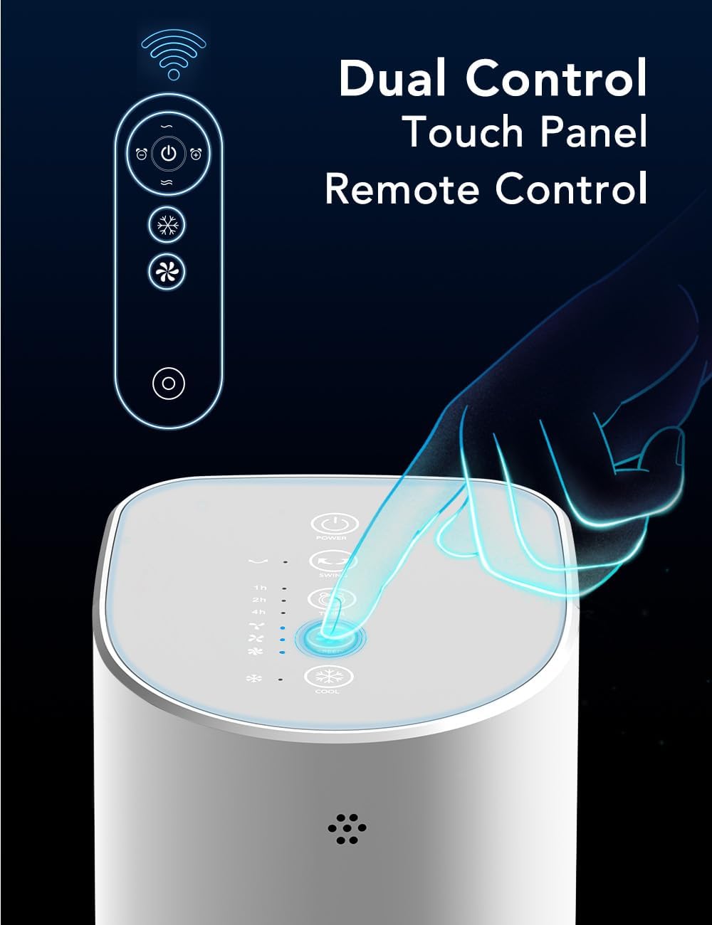 Portable Air Conditioners Windowless, 2025 Upgraded Cooling System, 35 Inch Evaporative Air Cooler w/3 Speeds