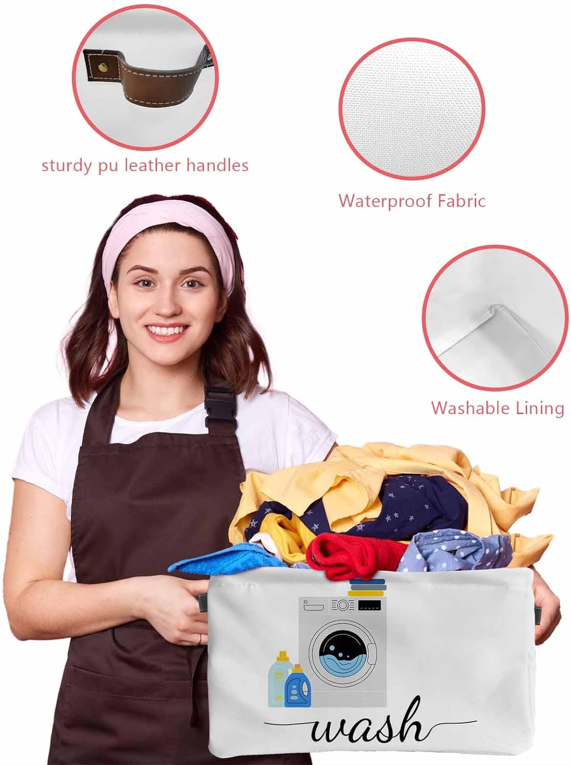 2 Pack Large Storage Baskets Bins Laundry Room Collapsible Storage Box Laundry Organizer for Closet Shelf Nursery Kids Bedroom Washing Machine Wash Daily Activities