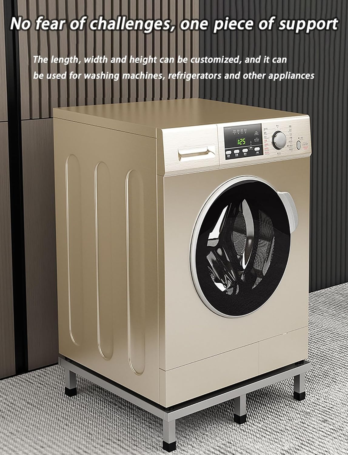 Stainless Steel Fridge Stand, Laundry Pedestal Washing Machine Tray Mat, Raised Shelf Base for Various Furniture and Household Appliances, No Assembly(H40cm/15.7in,50X50CM/19.6X19.6IN)