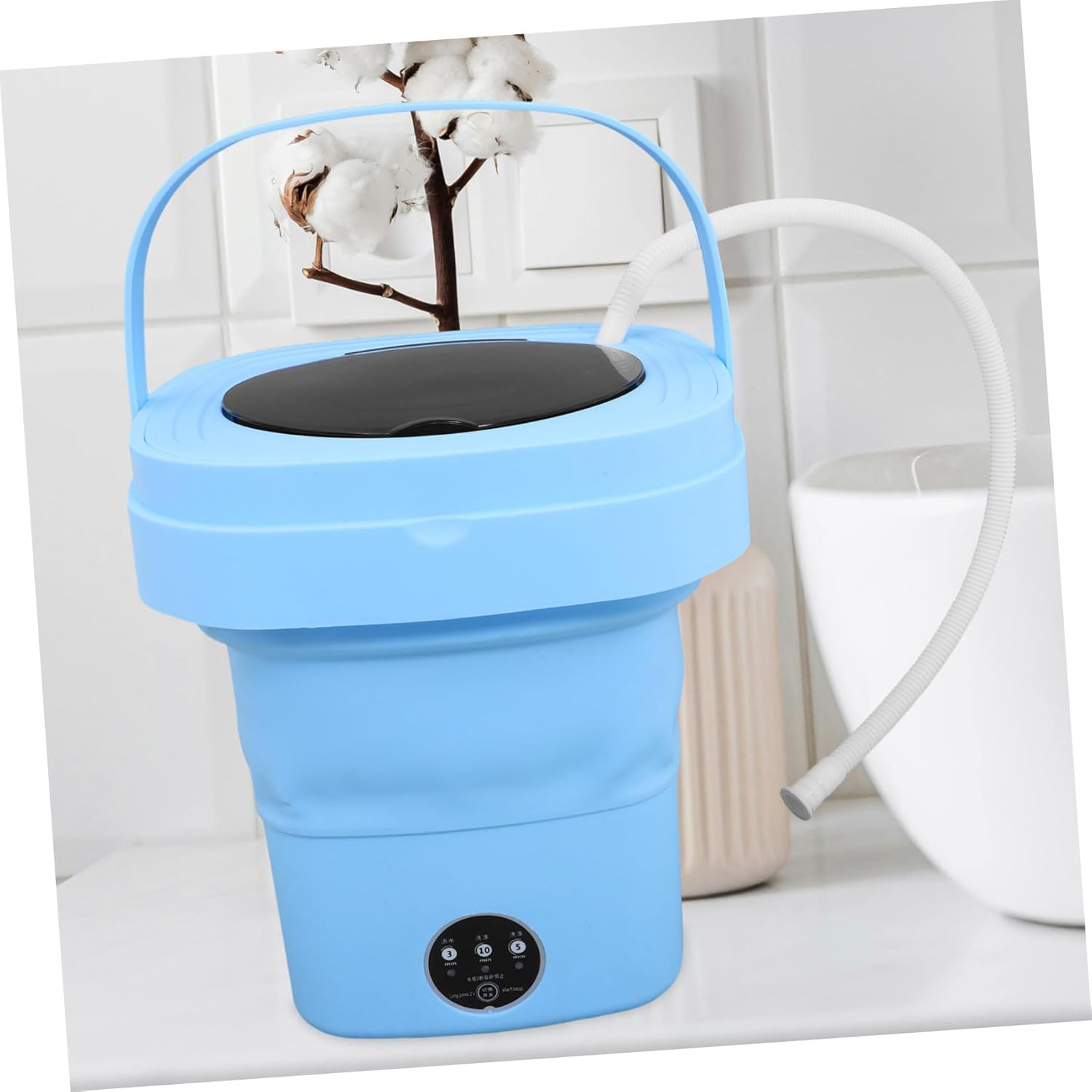 Portable Mini Washing Machine Capacity Foldable Compact Laundry Washer with Touchscreen Operation for Rv Apartment Travel Camping Automatic Electric Laundry Machine