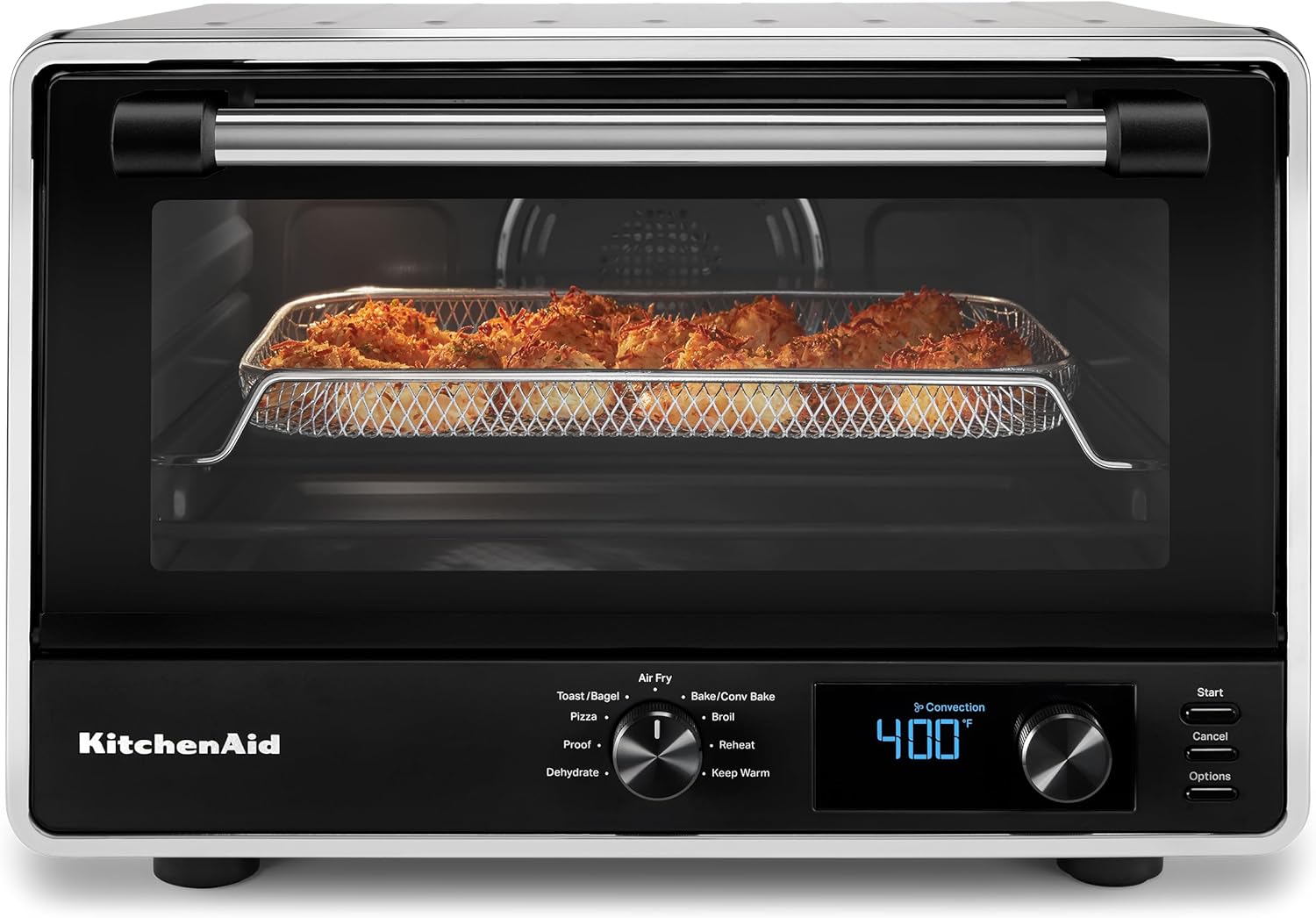 KitchenAid Digital Countertop Oven with Air Fry & Pizza Stone, KCO128CU, Contour Silver