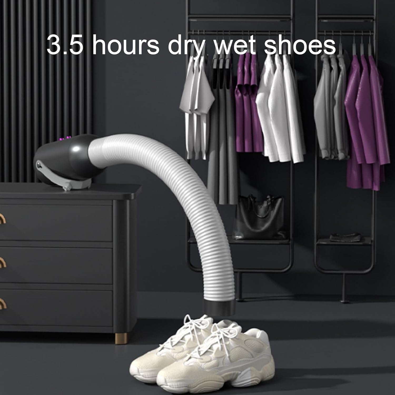 ZJchao Portable Clothes Dryer, 2 Gears Mini Laundry Dryer Low Noise Even Heating Clothes Dryer Machine Drying Device Portable Dryer Mini Dryer with Shoe Drying Tube for Apartment RV