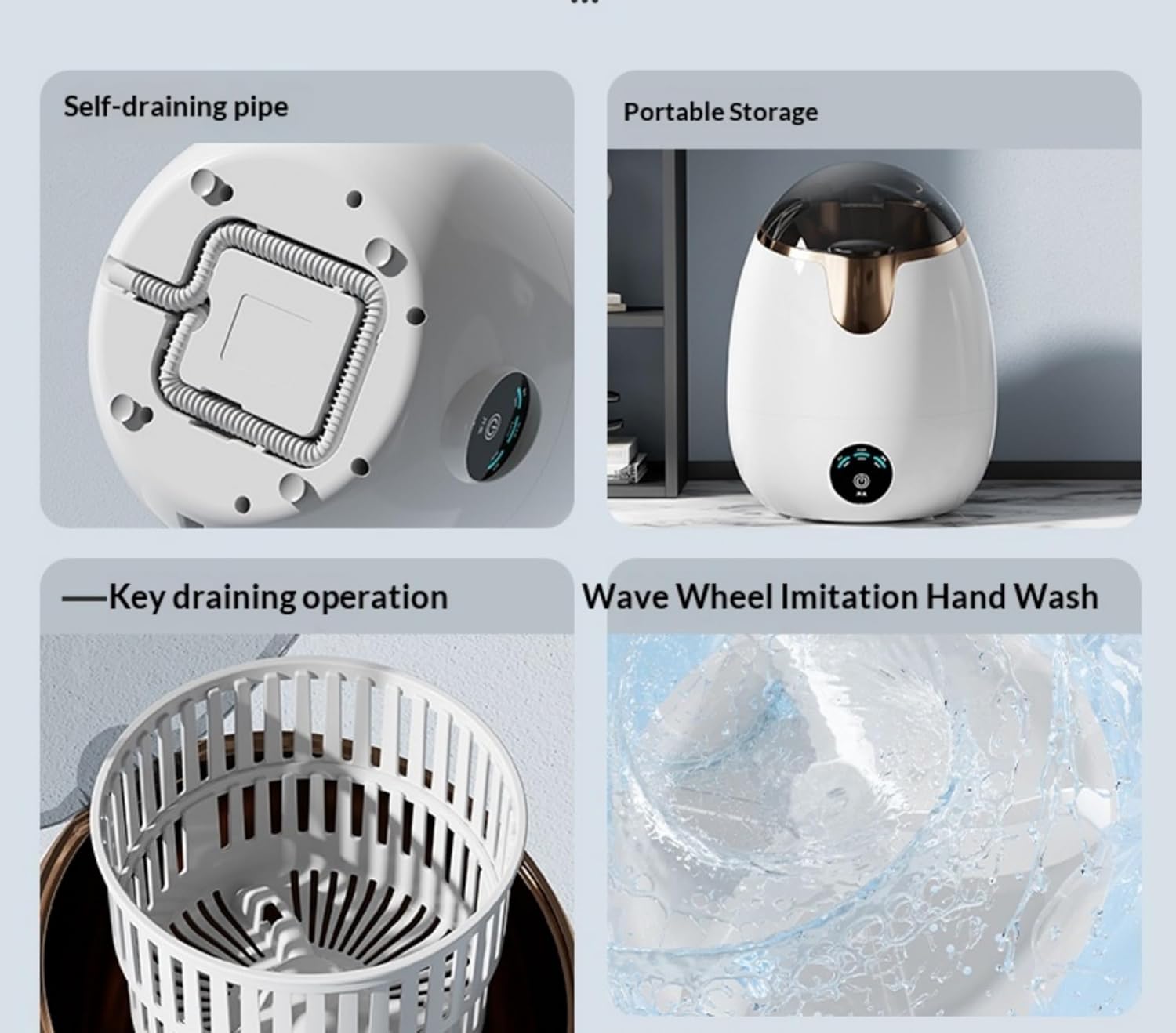 Mini Underwear Washing Machine Semi-Automatic Washing,Spin-Drying Dual-Purpose Underpants Washer (khaki)