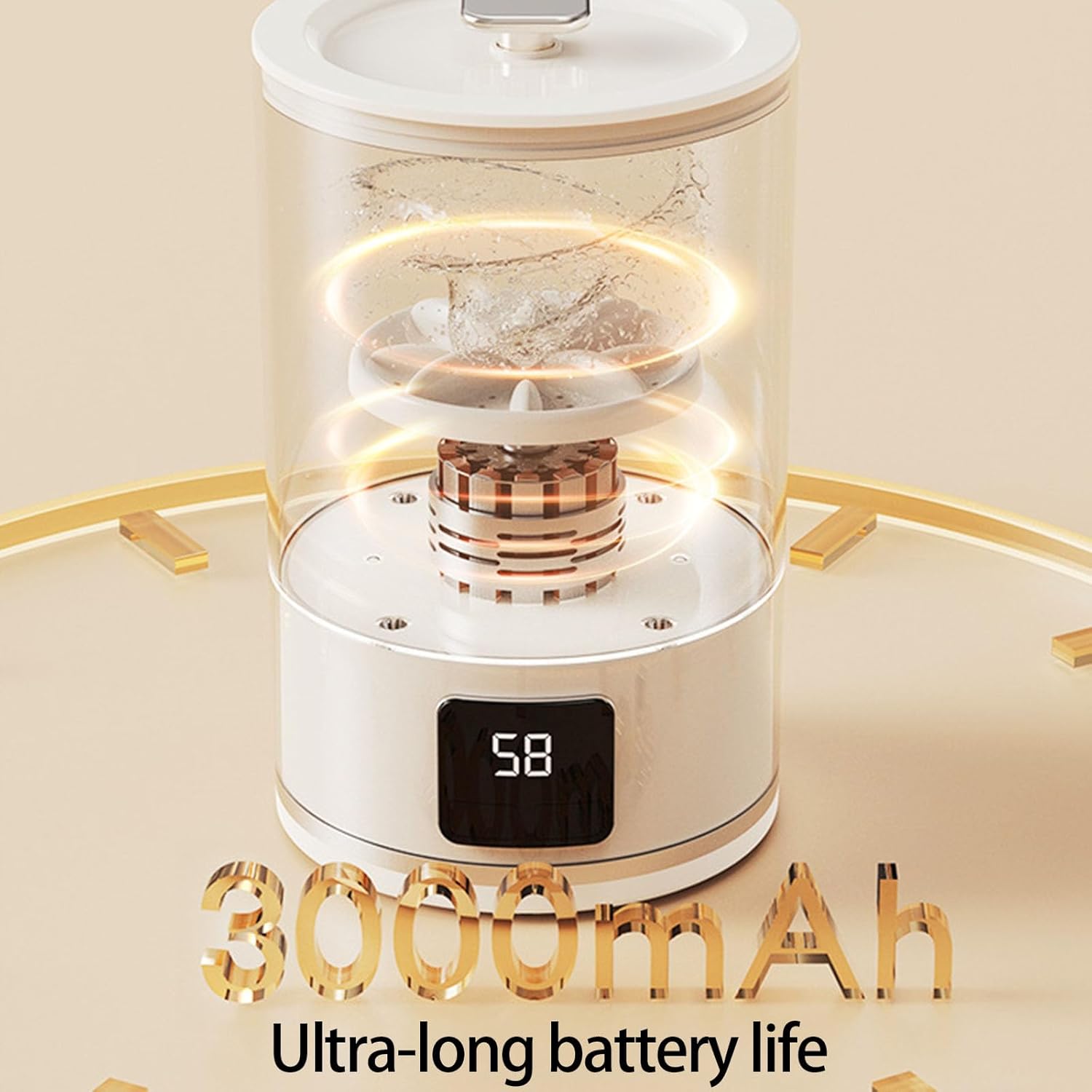 Portable Small Washing Machine 3000mAh Cordless Washer Underwear Cleaner for Socks Travel Camping Apartment Use