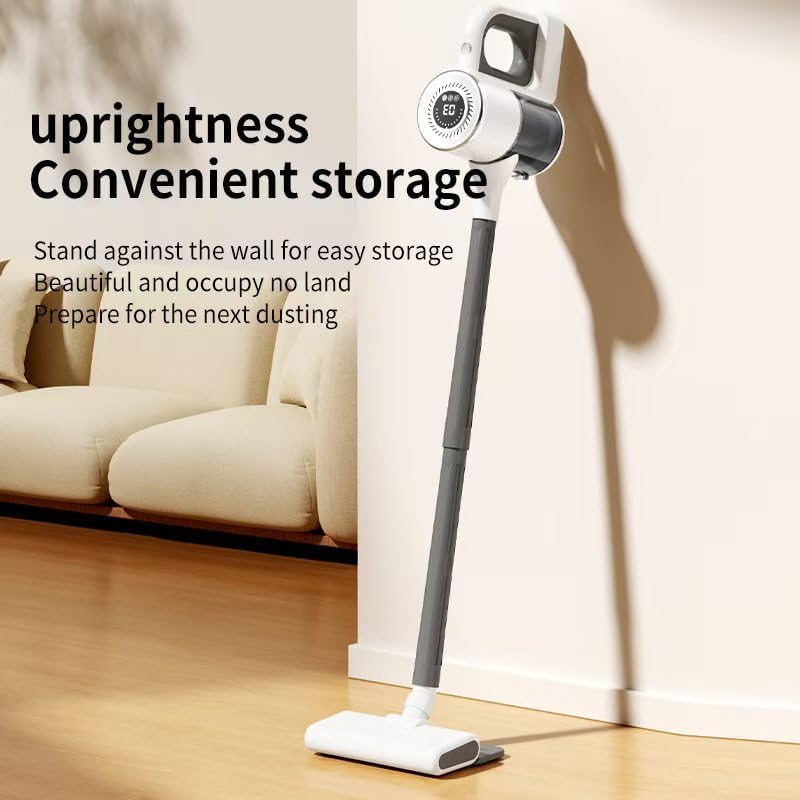 Portable Handheld Cordless Vacuum Cleaner with LED Display for Carpet,Wood Board,Tile,Pet Hair,Sofa,15KPA Strong Suction Capacity,30min,Lightweight Portable Wireless Vacuum Cleaner