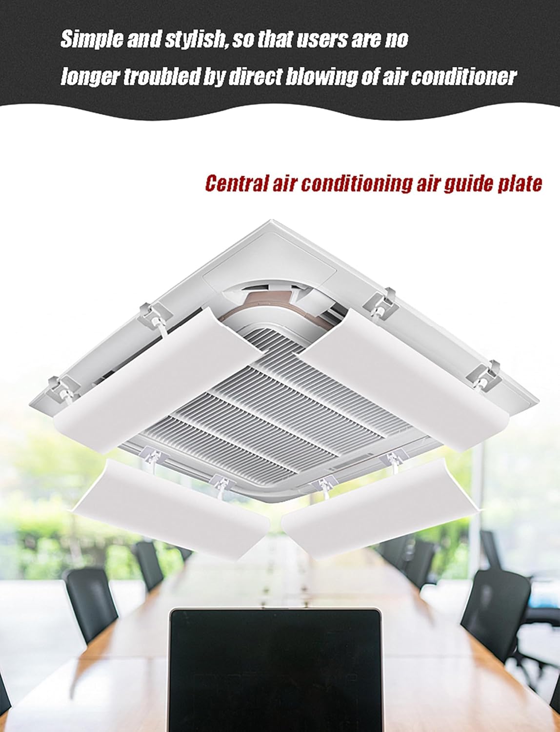 Air Conditioner Deflector for Ceiling Central Air Conditioning, Prevent The Air from Blowing Straight, Angle Adjustable