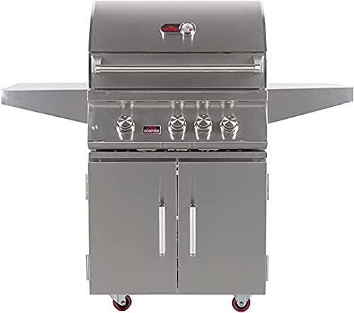 Bonfire 28-inch-3 burners propane gas grill with double doors cart, infrared rotisserie, led lights and cover (CBF3DD LP)