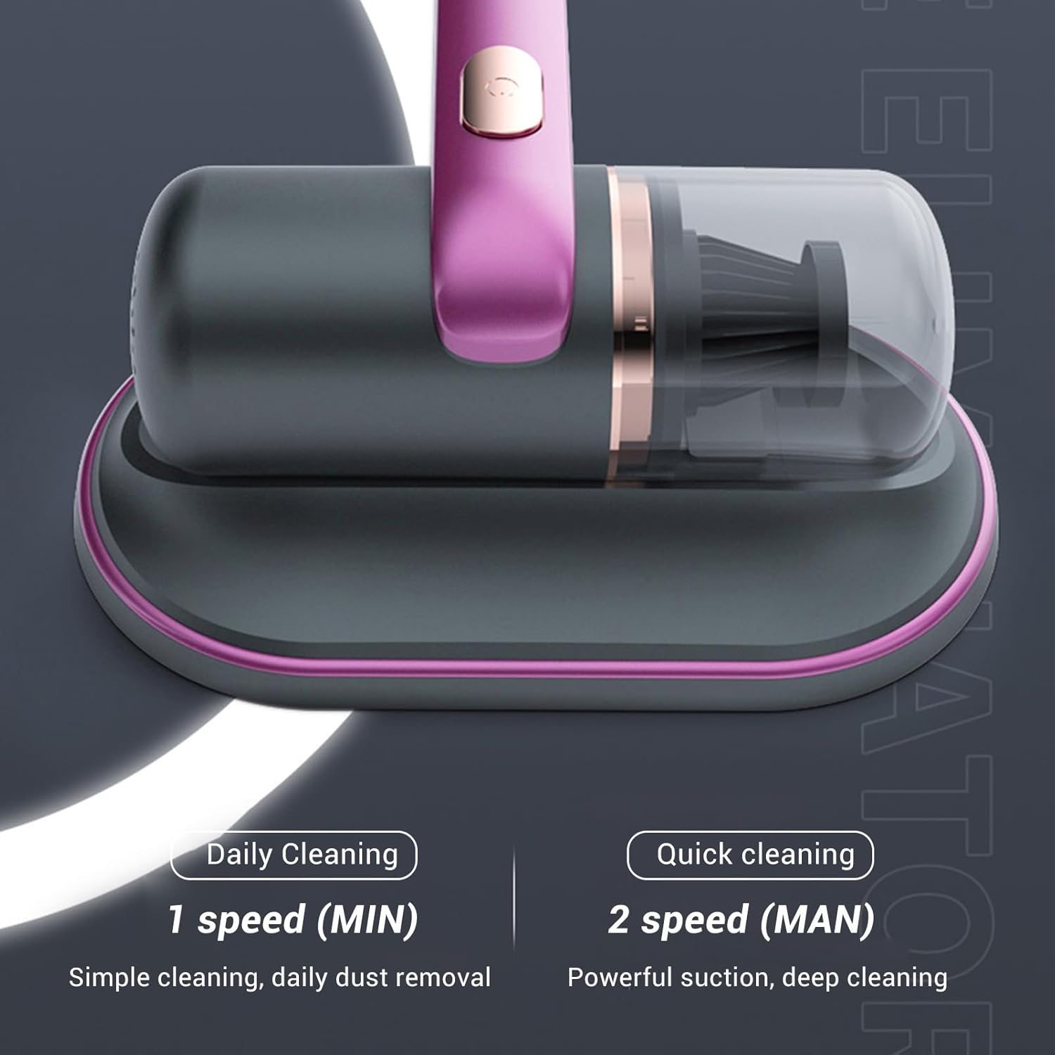 Cordless Vacuum Cleaner 10KPa Suction Low Noise Handheld Bed Vacuum Cleaner with 2Pcs Washable Filters for Mattress Pillows Sofa Carpet