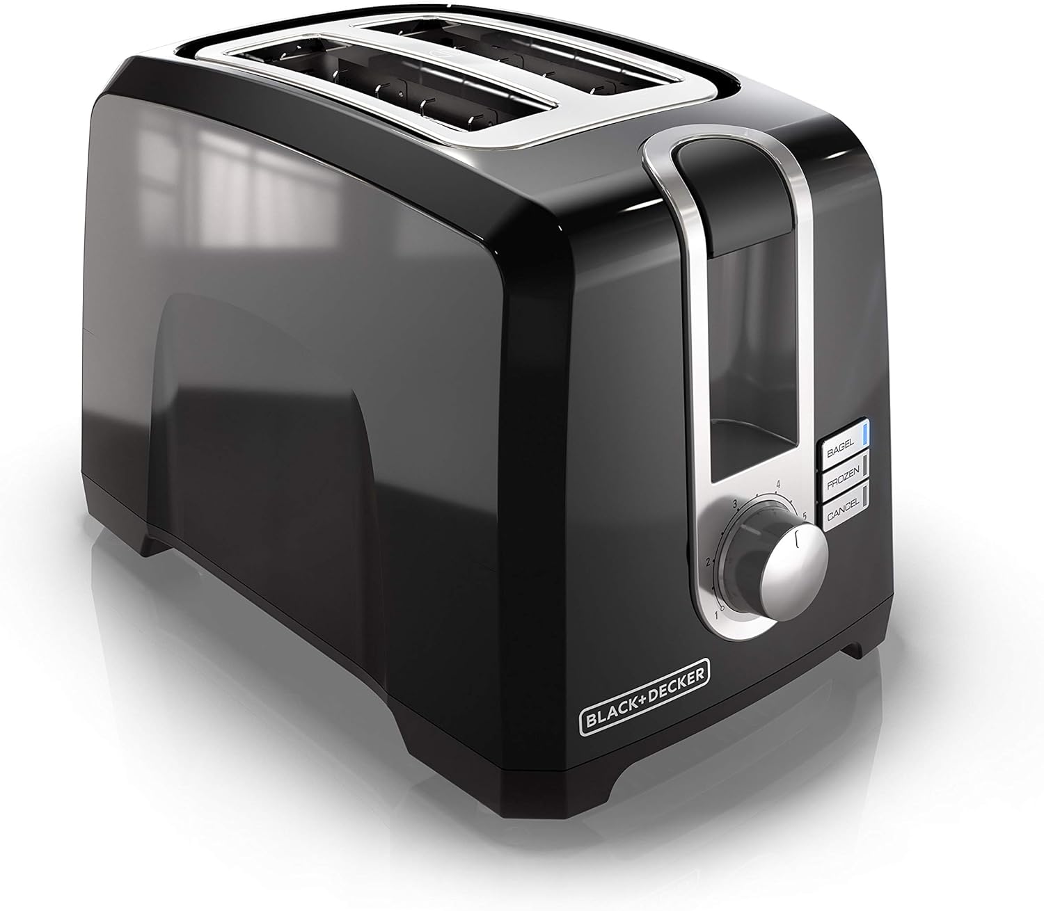 BLACK+DECKER Crush Master Blender, 10-Speeds with Stainless Steel Blades, Black, BL2010BP and BLACK+DECKER 2-Slice Extra Wide Slot Toaster, One Size