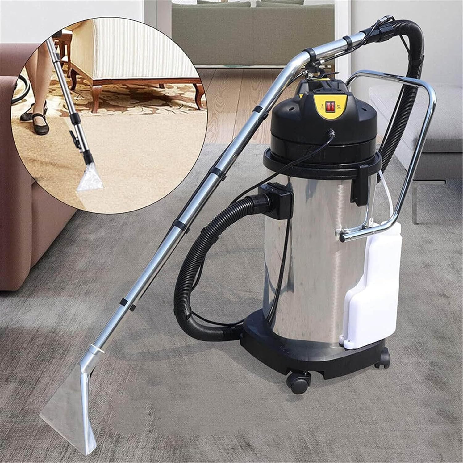 Commercial Carpet Cleaner Machine, Professional 3 In 1 Wet Dry Extractor, Portable Heavy Duty Dust Extractor For Cleaning