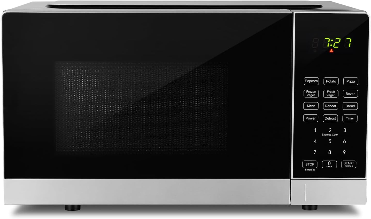 AMZCHEF Small Microwave Oven with 9 Auto Menus & Child Lock, LED Lighting, 0.7 Cu Ft, 700W - Kitchen Appliances Easy Cleaning,Suitable for Gifts,Quick Cooking For Family and Company Gatherings