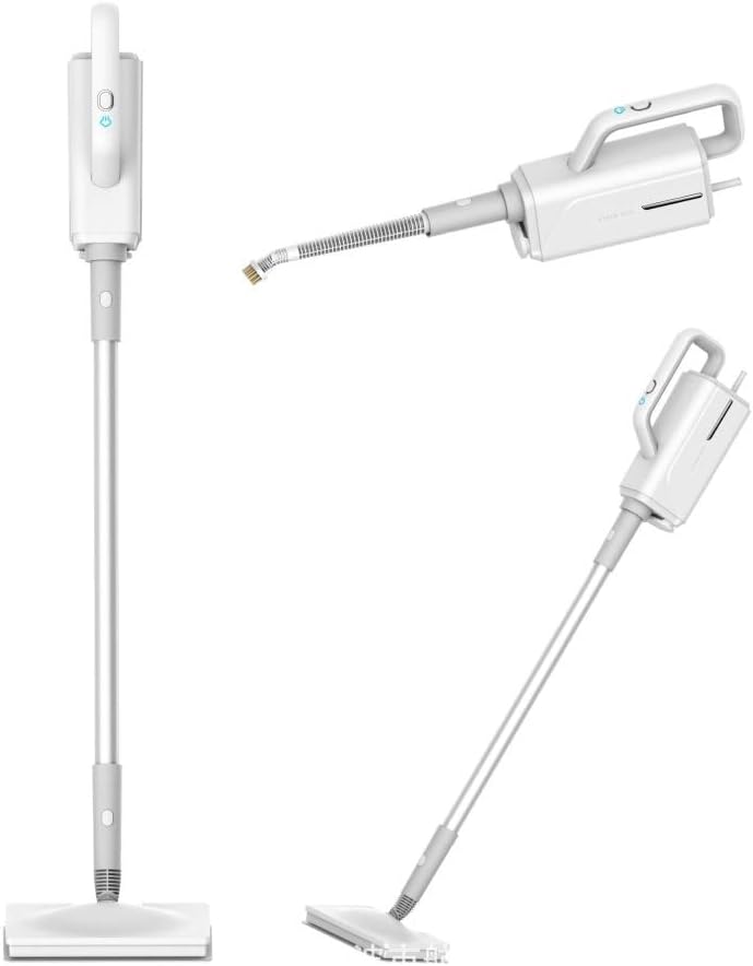 All-in-one Steam Mop and Detachable Handheld Cleaner, 5 Large Brush Heads, 360ml Powerful Cleaner, Multifunctional Floor Steamer for Carpet, Laminate, Tile, Car (Color : Gray)