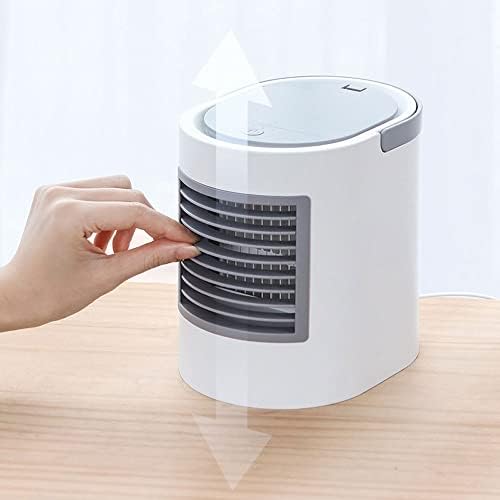 Mini Air Conditioner, Evaporative Air Cooler, USB Powered Mini Cooler w/Humidifier, 3 Speeds, Desktop Portable Air Conditioners for Room/Office/Car (Color : Pink)