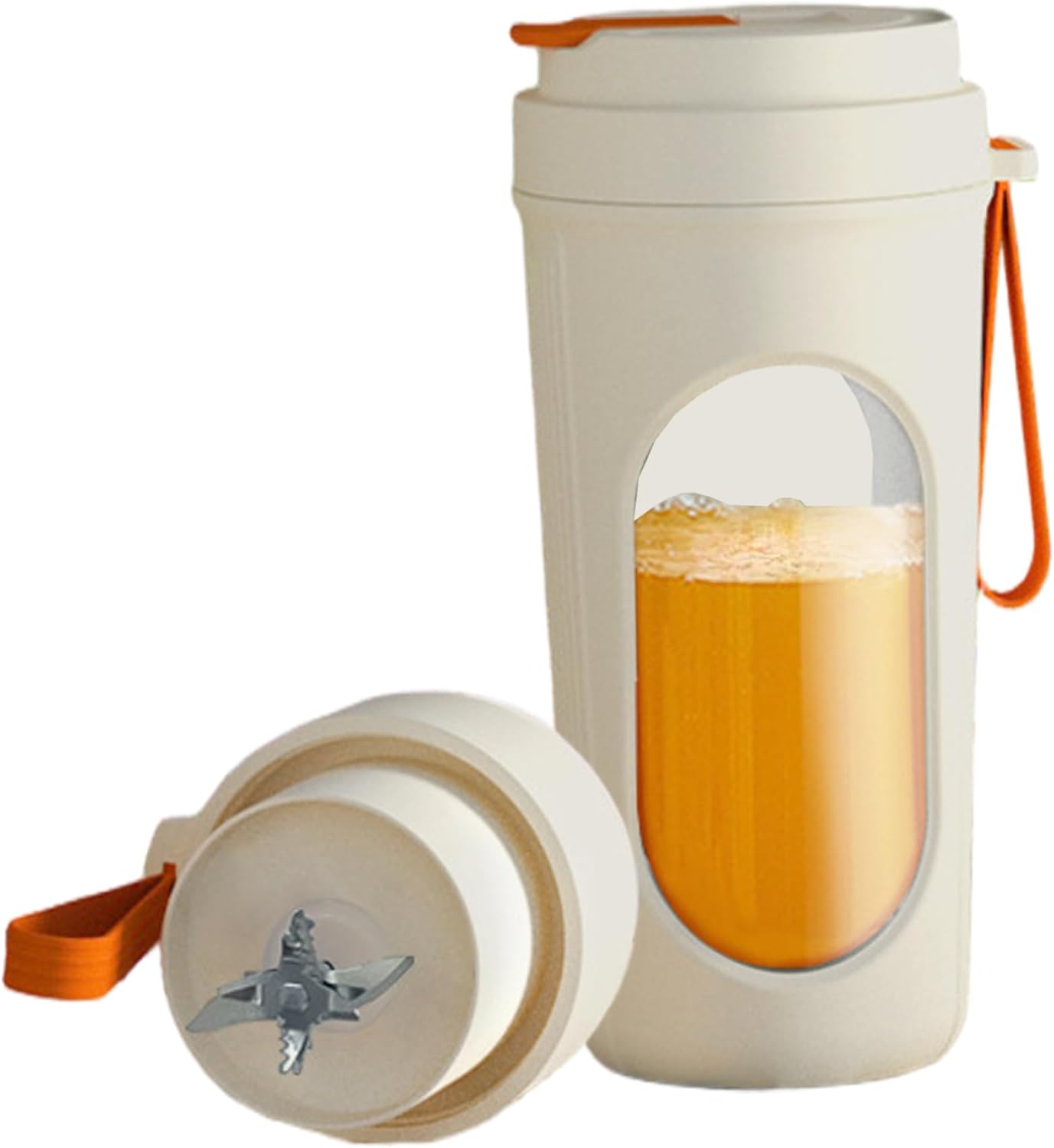 Portable Blender 450ml/15oz Wireless Fast Clear Juice Blender with Safety Lock & Strap Keep Fresh for Home, Office, School, Travel Personal, Mini, Single Serve, Small Blen