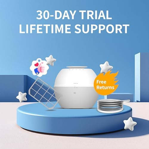 Dual-Function Humidifier & Dehumidifier 152oz Water Tank Steam distillation humidification for Bedroom With Drain Hose Humidifer RV Bathroom Auto Adjustment Timer Setting 7 Color LED Lights