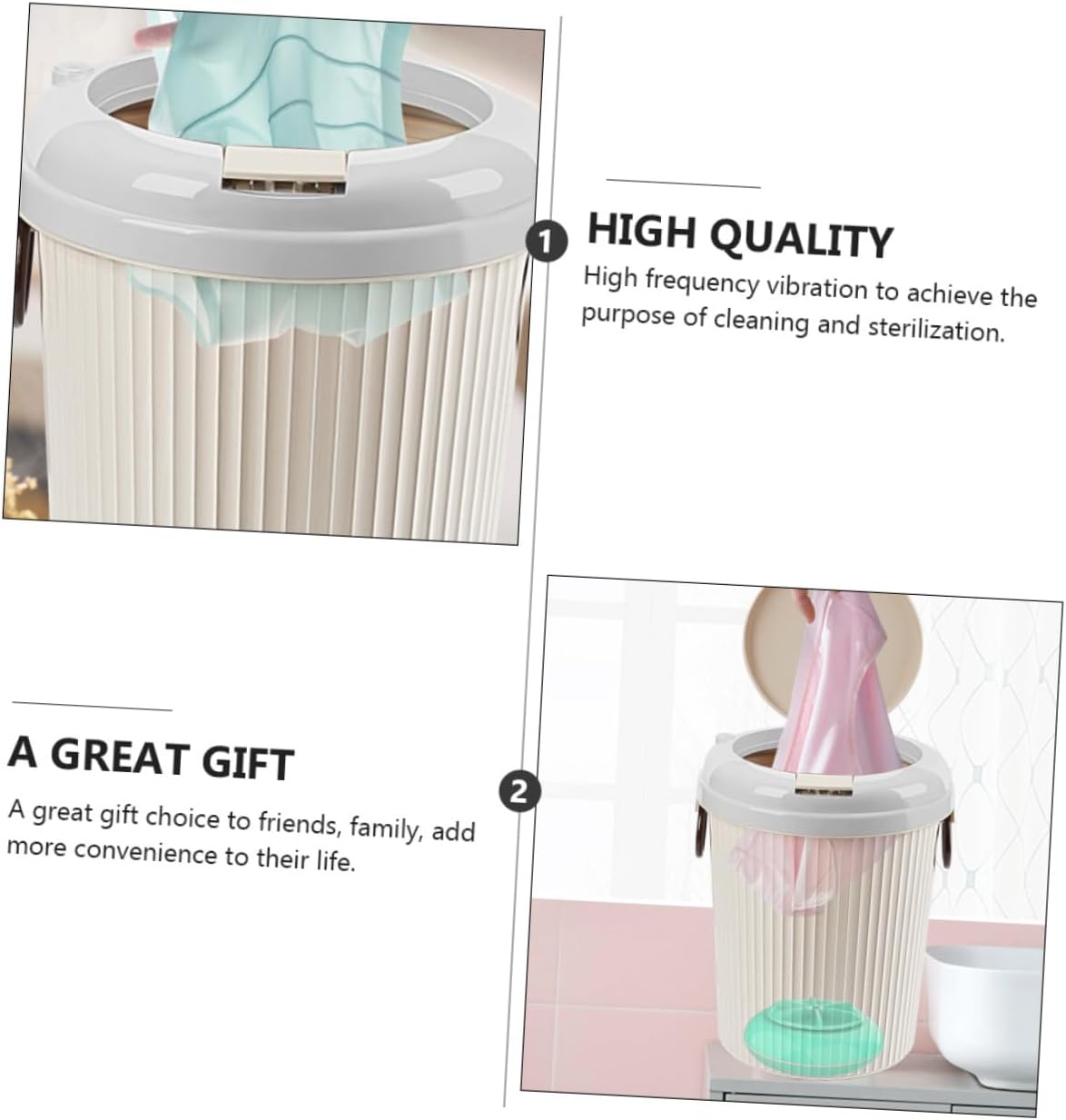 Portable Ultrasonic Washing Machine for Clothes Compact Desktop Turbine Washer Quick Clean Tool Low Noise and Sterilization Function for Home and Travel