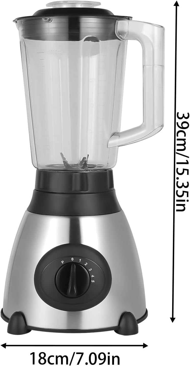 1.6L/ 54.11OZ Juice Smoothie Maker, 800W Food Processing Blender with Removable Blades Multifunctional Mixer for Drinks Soup Fruit Puree Kitchen Blender 110V 60HZ 5 Gears Rotation Speed