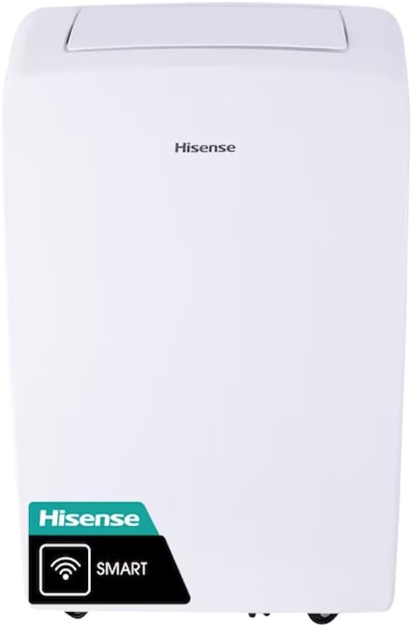Hisense 8000-BTU SACC (115-Volt) White Vented Wi-Fi enabled 3 modes (Cooling, Fan, Dehumidifier), Portable Air Conditioner, Noise Level dB 50, Remote, Cools 350-sq ft AP0822CW1W (Renewed)