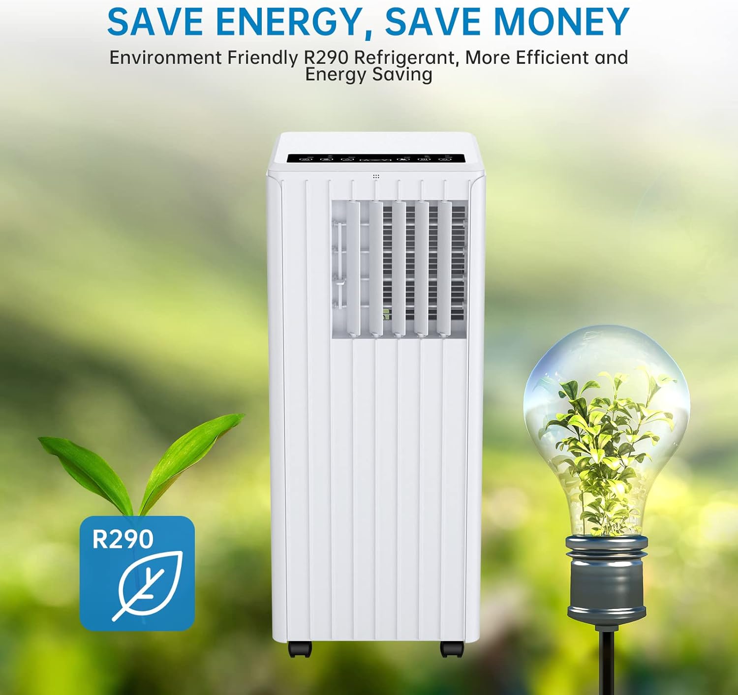 Acekool 8,000 BTU Portable Air Conditioner with Dehumidifier for Rooms up to 350 sq.ft - Includes 24-Hour Timer, Sleep Mode, Remote Control, and Window Installation Kit