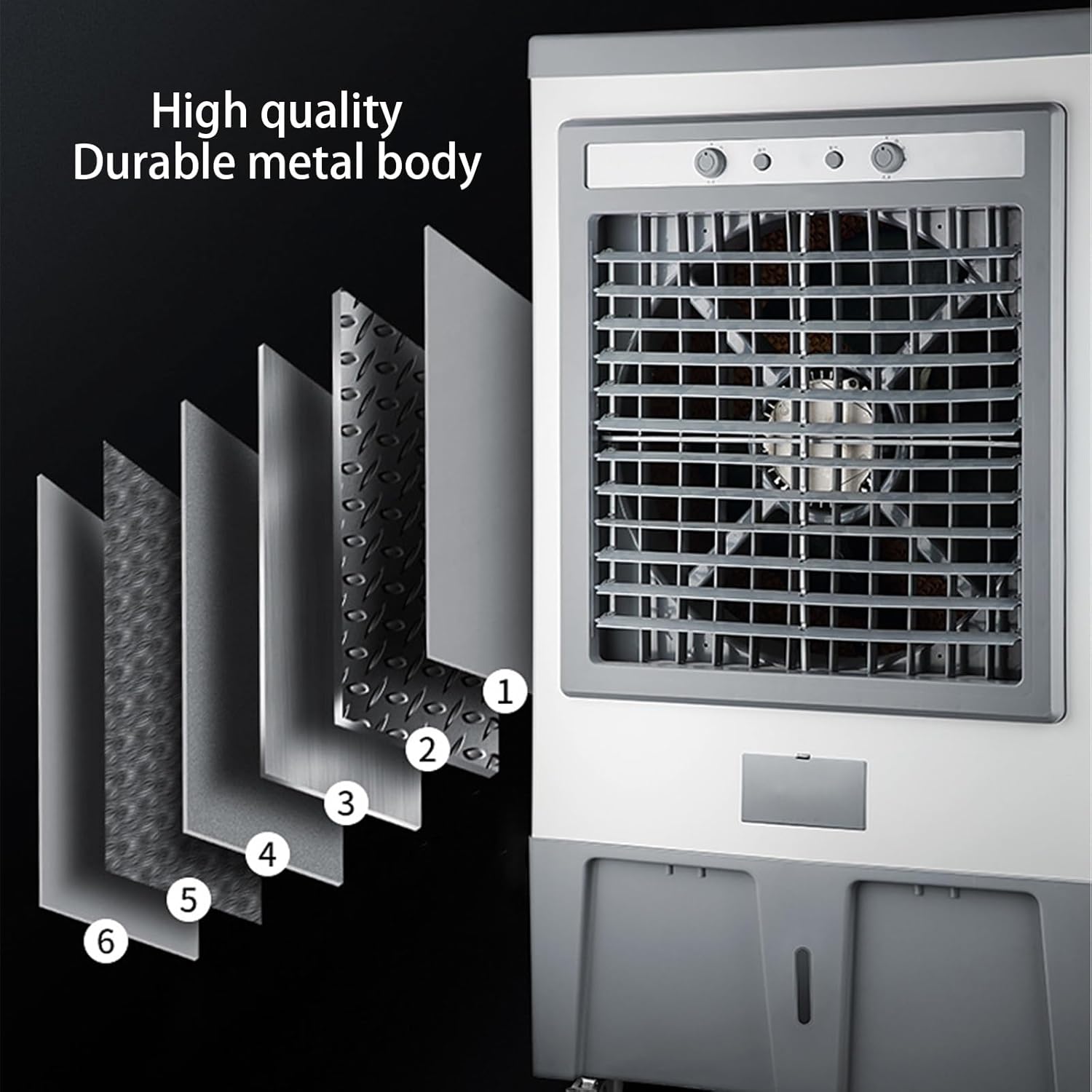 Evaporative Air Cooler, Swamp Cooler Air Conditioner with 6 Ice Packs, 3-Speed Portable Air Conditioner for Factory Room(73 * 44 * 136cm)