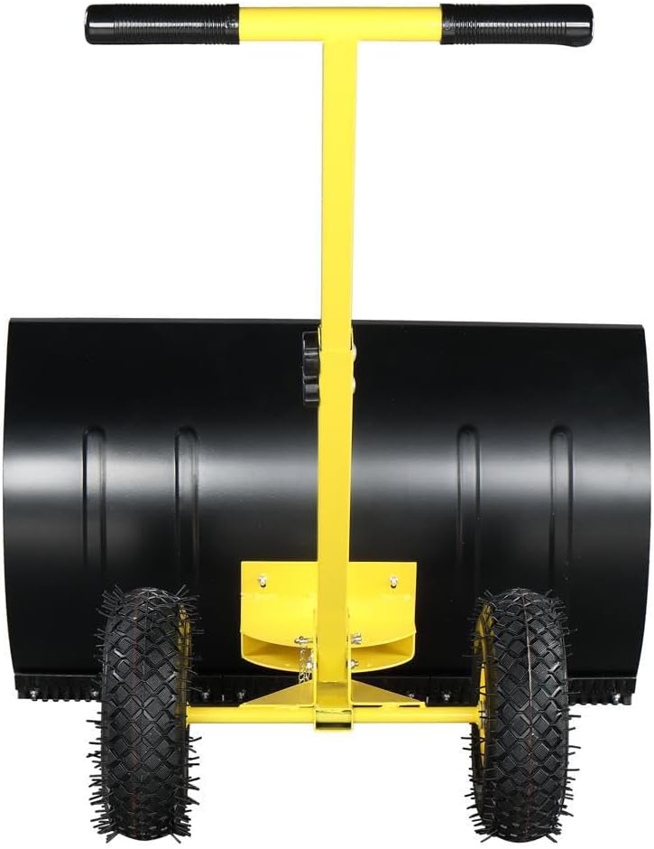 Heavy Duty Metal Rolling Snow Shovel Removal Tool for Driveway Garden Pavement