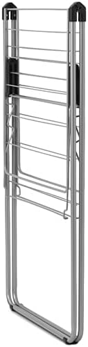 Brabantia HangOn Compact Laundry Drying Rack (49ft / Metallic Gray) Compact, Foldaway, Adjustable Indoor Stainless Steel Clothes Horse
