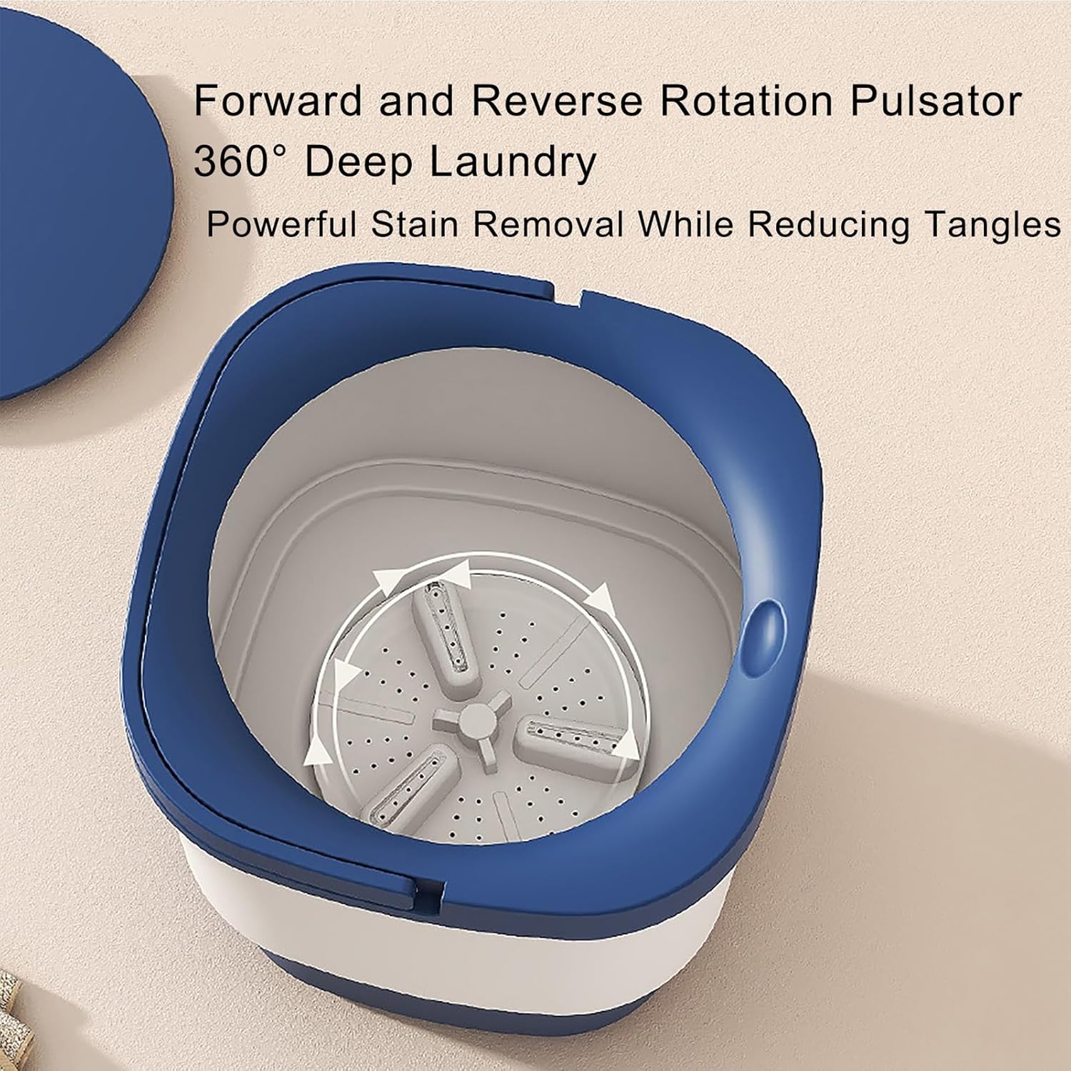 THAMBA Apartment Washer Small Portable Washing Machine Mini Washer 9L High Capacity with 2 Modes Deep Cleaning Washer for Underwear,Baby Clothes or Small Items (Color : Orange)