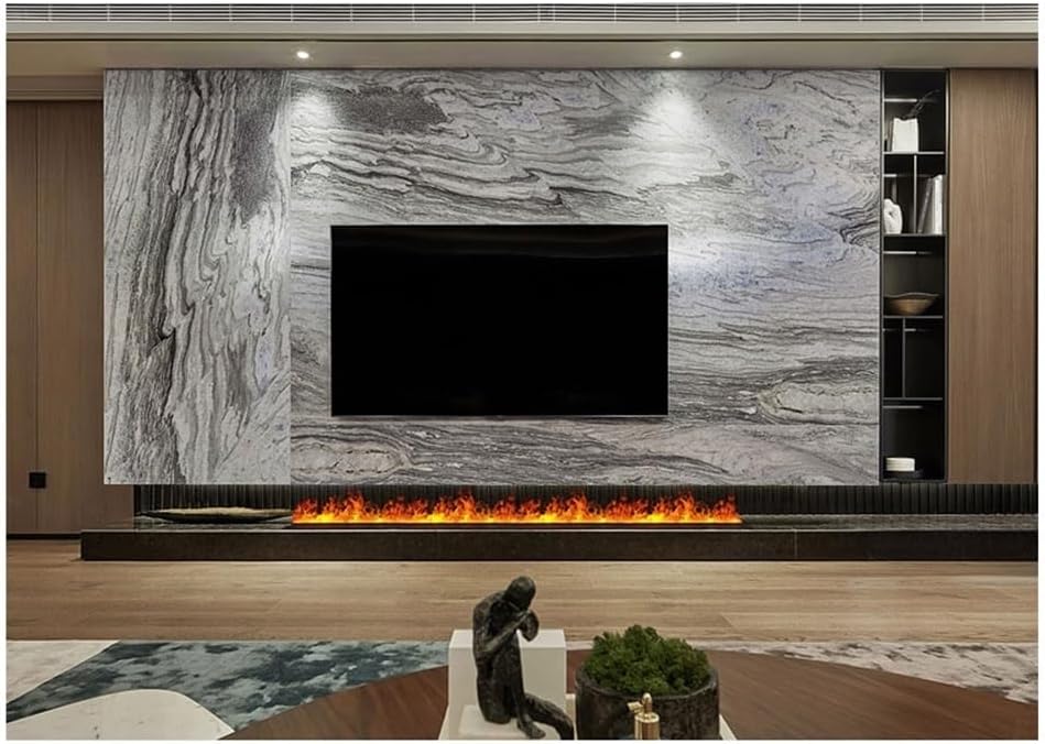 3D Water Vapor Fireplace with Humidifier Flame Water Vapor Fireplace Large Recessed Electric 3D Adjustable Flame Metal Frame Panel with Touch Screen Atomized Fireplaces(L 78.7 Inch)