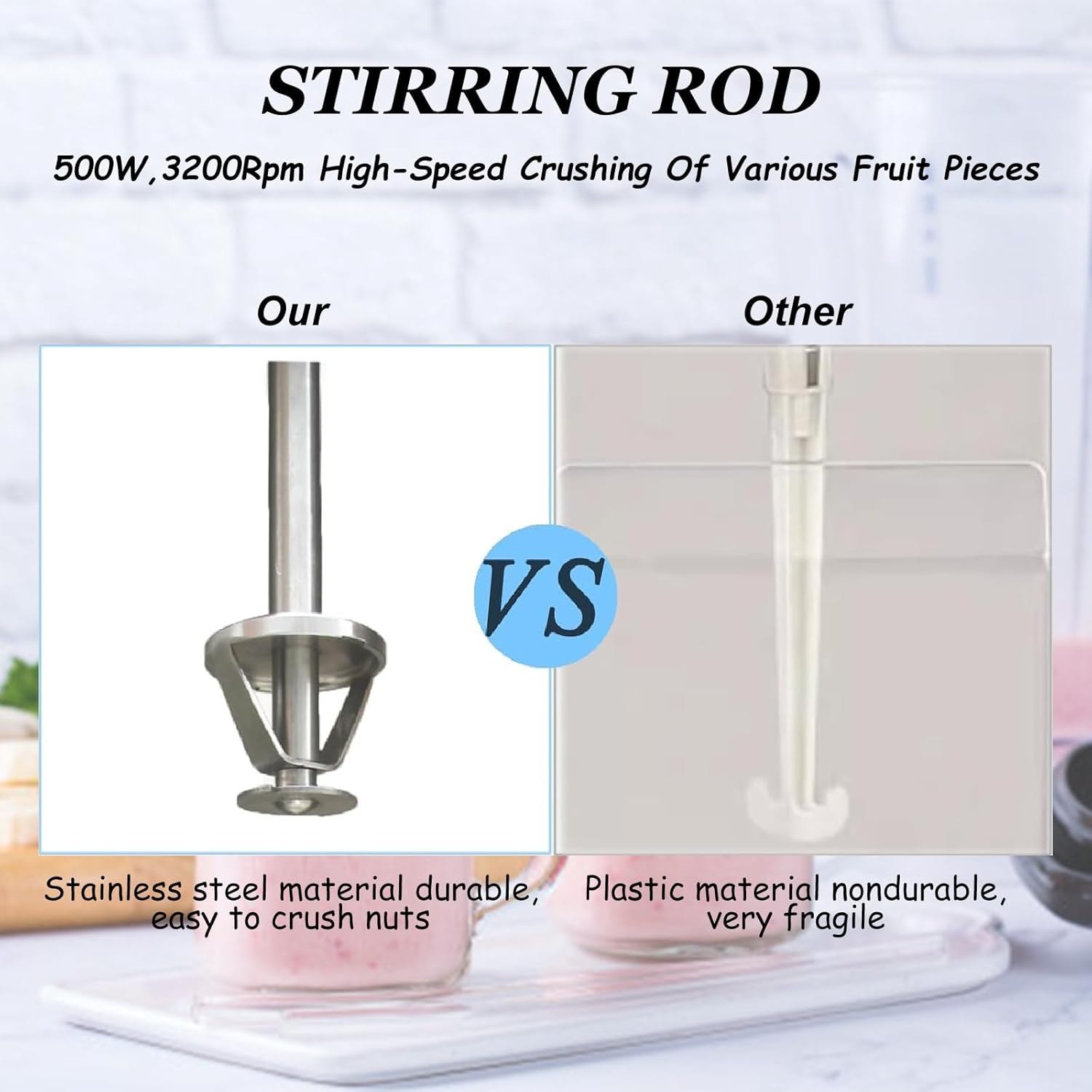 3200r/min Countertop Yogurt Blending Machine, Yogurt Blending Machine with Three Different Sized Cup Sleeves,220V