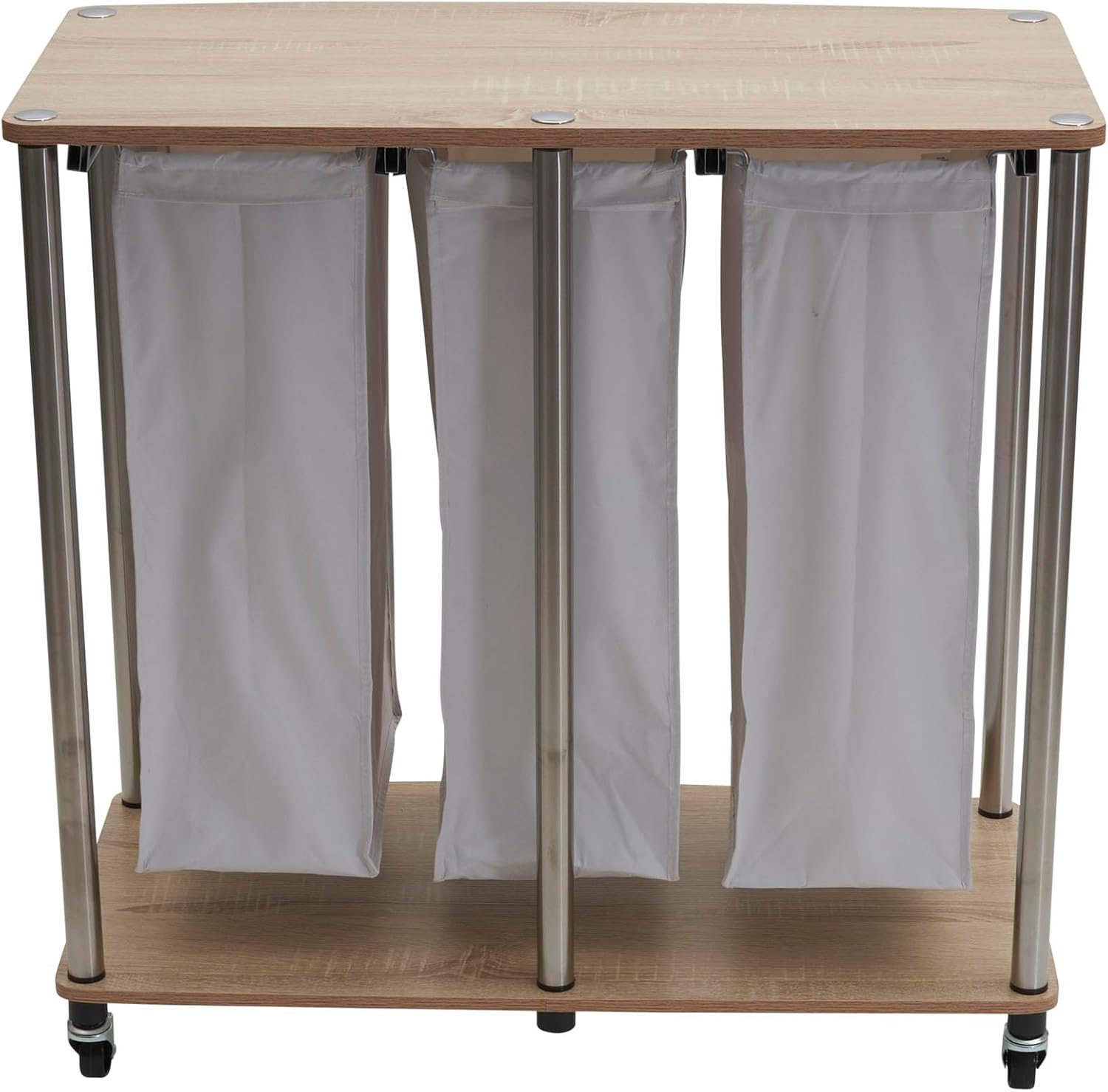 Household Essentials 3-Bag Laundry Sorter, Washable Linen Laundry Bags, 3-Load Capacity, Versatile, Light Ash