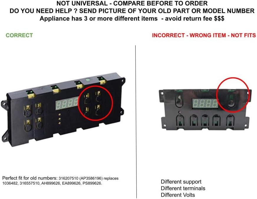 GLOB PRO SOLUTIONS 316557510 1036482 CKD3386 Oven Control Board