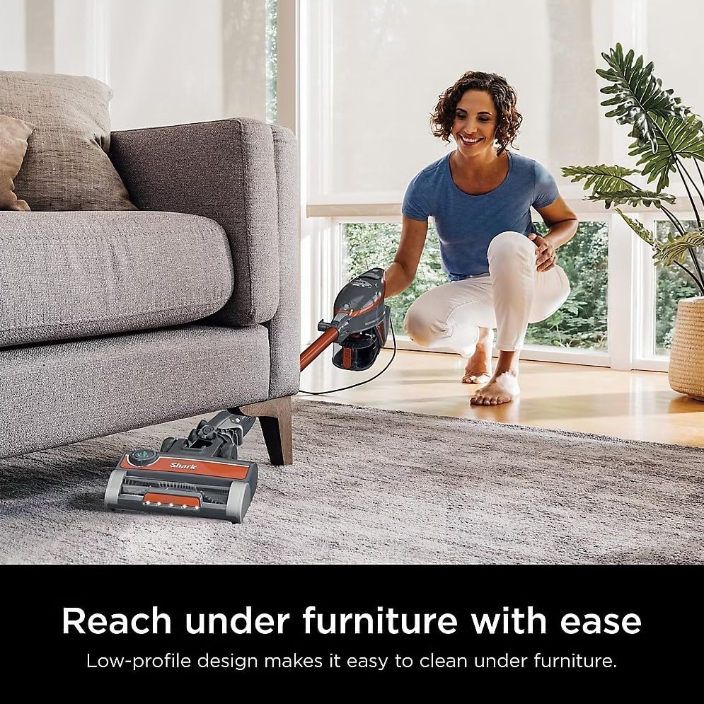 SHARK HN175 Rocket Pro Corded Stick Vacuum with Odor Neutralizer Technology, Removable Hand Vacuum, Advanced Swivel Steering, XL Cup, LED Headlights, Perfect for Pets, Orange (Renewed)