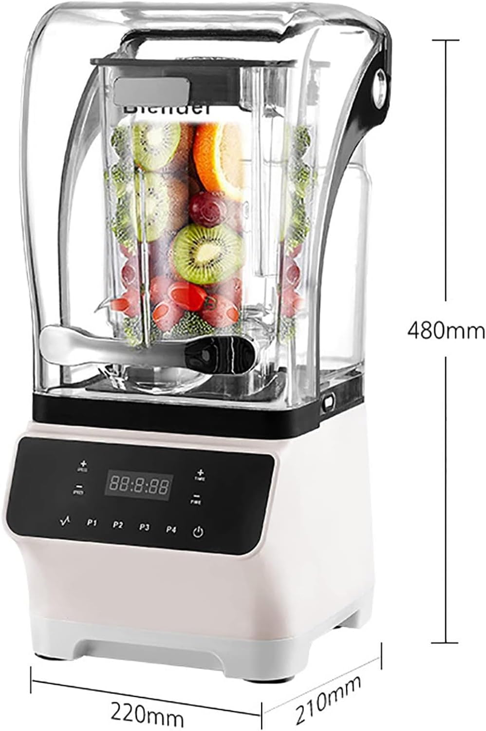 Smoothie Blender,2600W Commercial Countertop Multiple Speed Smoothie Blender,1.6L High Speed Smoothie Maker,Household Quiet Blender,for Puree, Crush Ice, Smoothies(Silver)