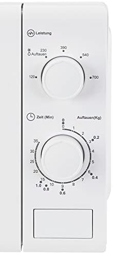 Exquisit MW900-030 Stand Mikrowelle, 44 cm breit, 700W, 20L, 5 Leistungsstufen, white