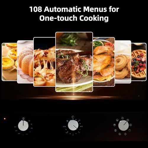 Zstar 24 Inch Single Wall Oven, 240V 3000W Built-in Electric Wall Oven with Mechanical Knobs Control, 2.5 Cu.ft Capacity, Large View Winow, Black